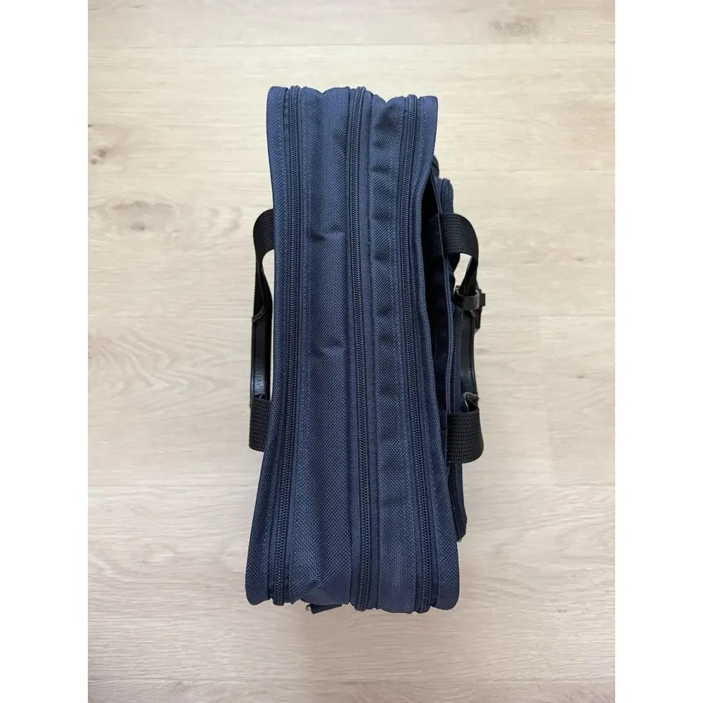 Tumi Alpha 26141 Gen 4 Expandable Organizer Briefcase Navy Blue Nylon w/ Strap